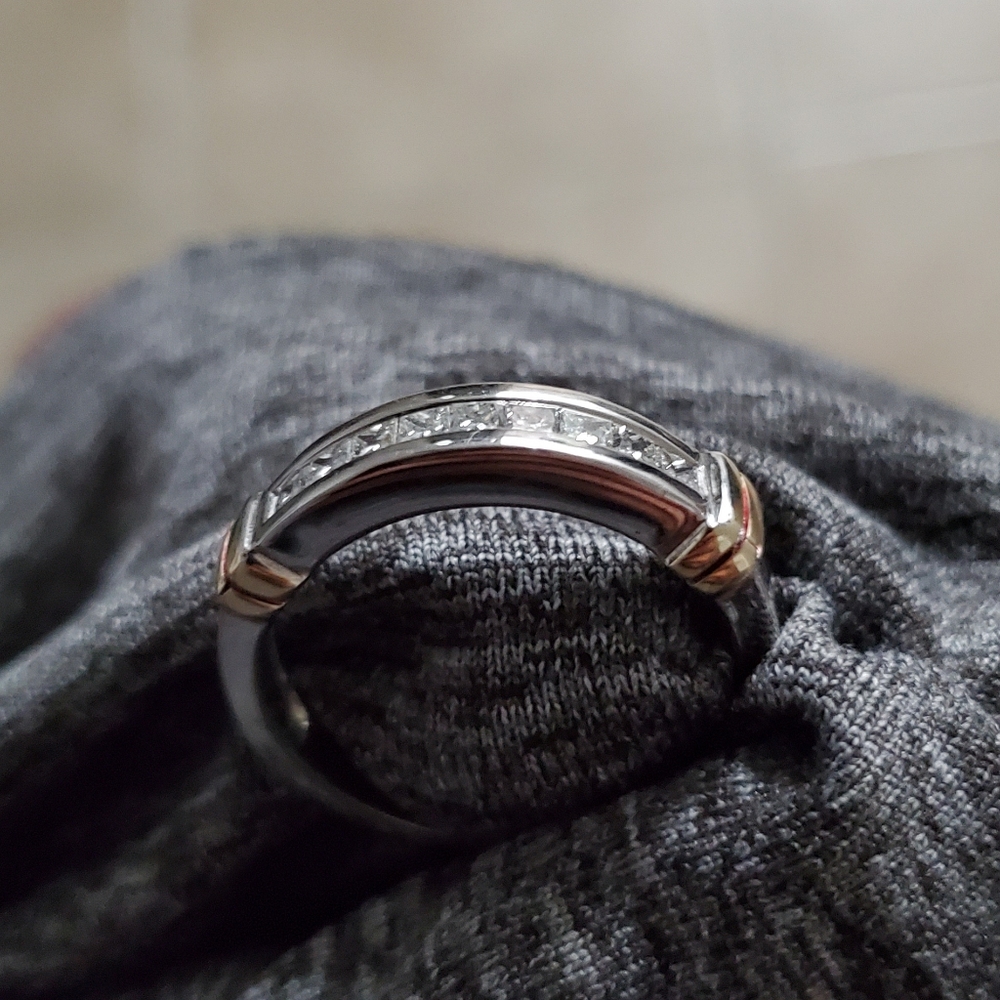14k white gold mens wedding band